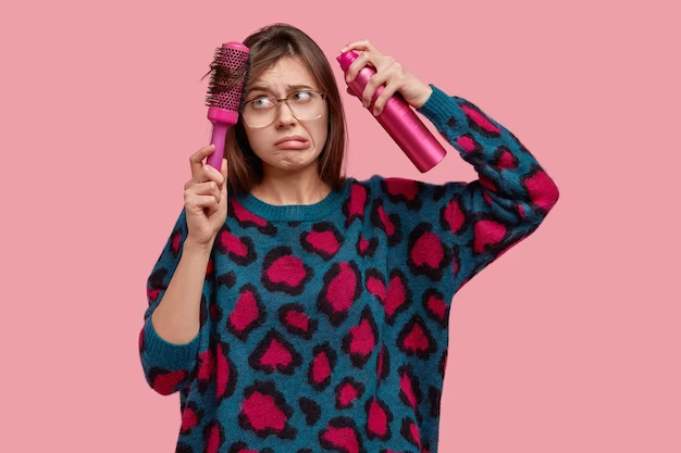 Bottle of leave-in conditioner for wet hair care